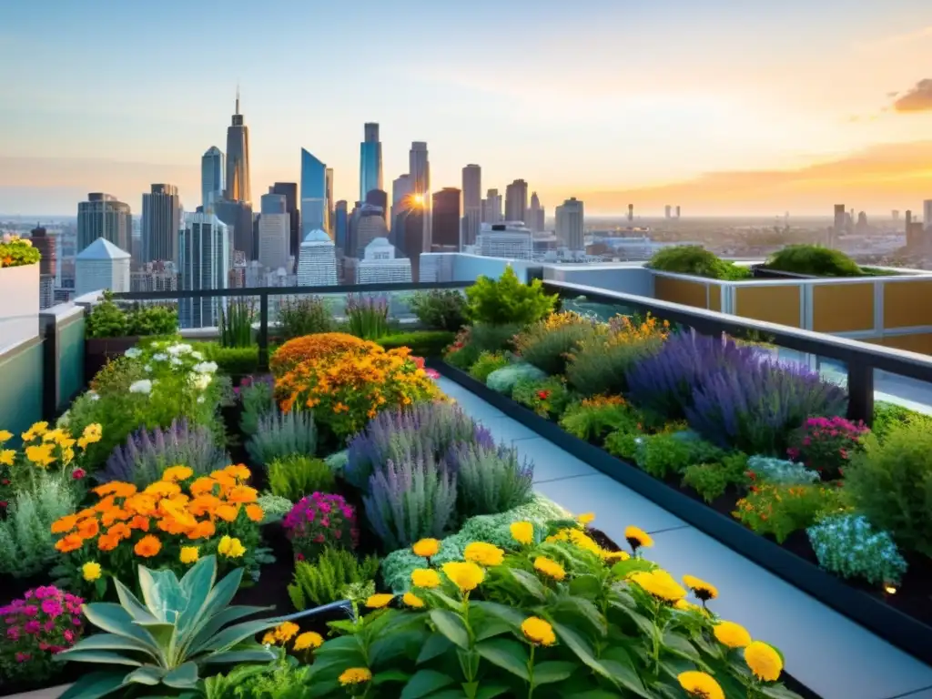 Agricultura urbana: un oasis vibrante en la ciudad, donde la fauna silvestre encuentra refugio entre la exuberante vegetación y las flores coloridas