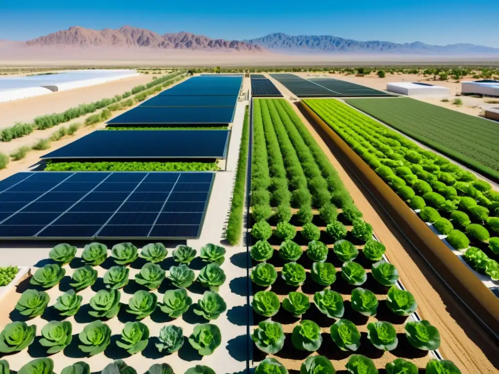 Agricultura urbana en zonas desérticas: Granja sostenible en el desierto, innovadoras técnicas de cultivo y contraste entre tecnología y naturaleza
