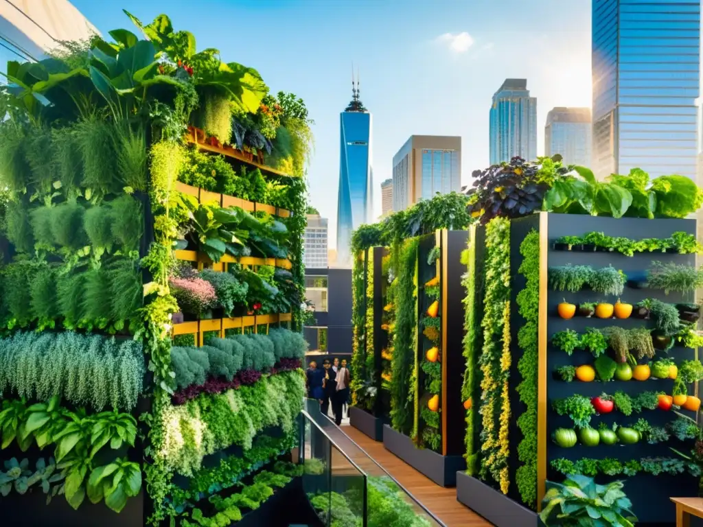 La agricultura vertical en zonas urbanas transforma los techos en exuberantes jardines, integrando naturaleza en la moderna ciudad