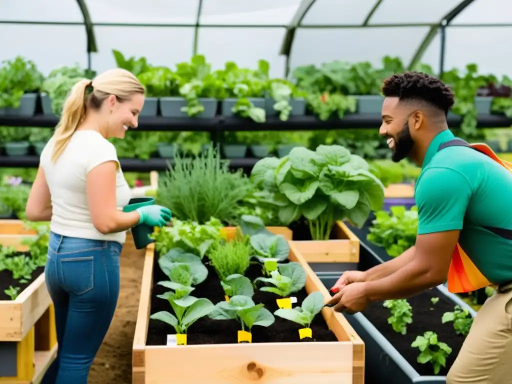 Colorida agricultura urbana: comunidad sensibiliza en vibrante evento de jardinería en la ciudad al atardecer