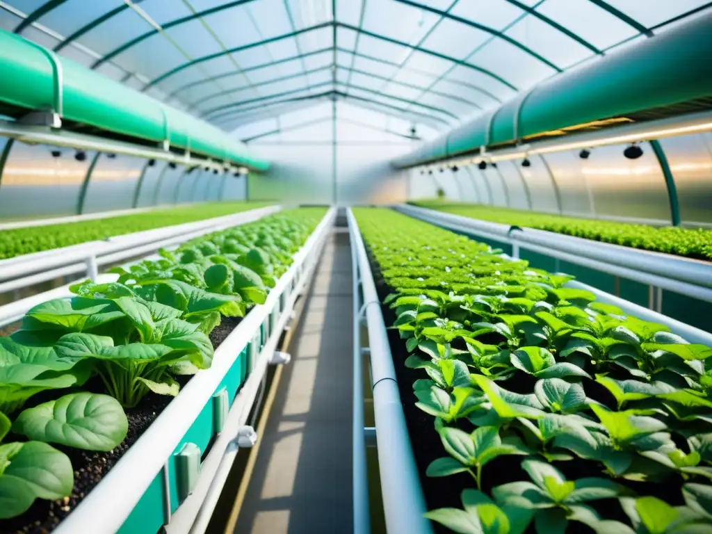 Acuaponía y Hidroponía: Moderna Integración Verde Una combinación perfecta de acuaponía y tecnología hidropónica, mostrando beneficios ambientales y eficiencia