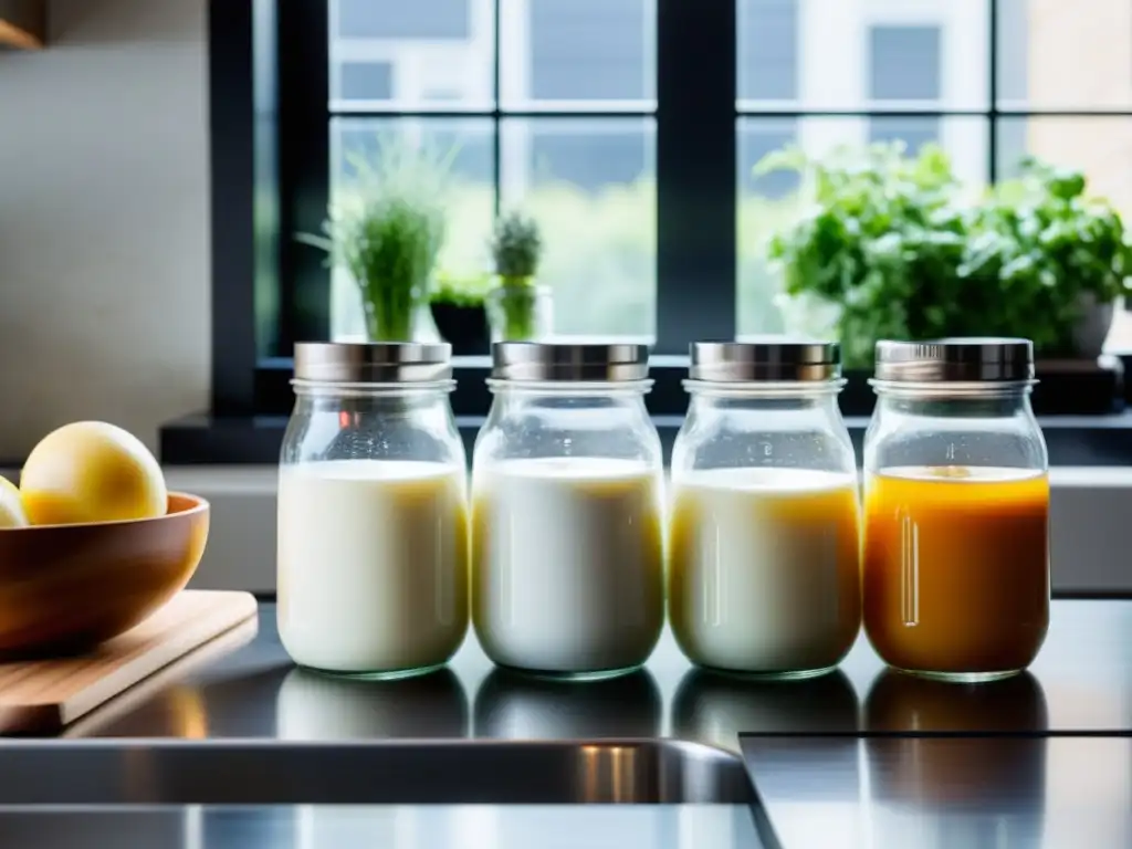 Encantadora cocina urbana con elaboración de yogur y quesos urbanos, resplandeciendo en la luz natural