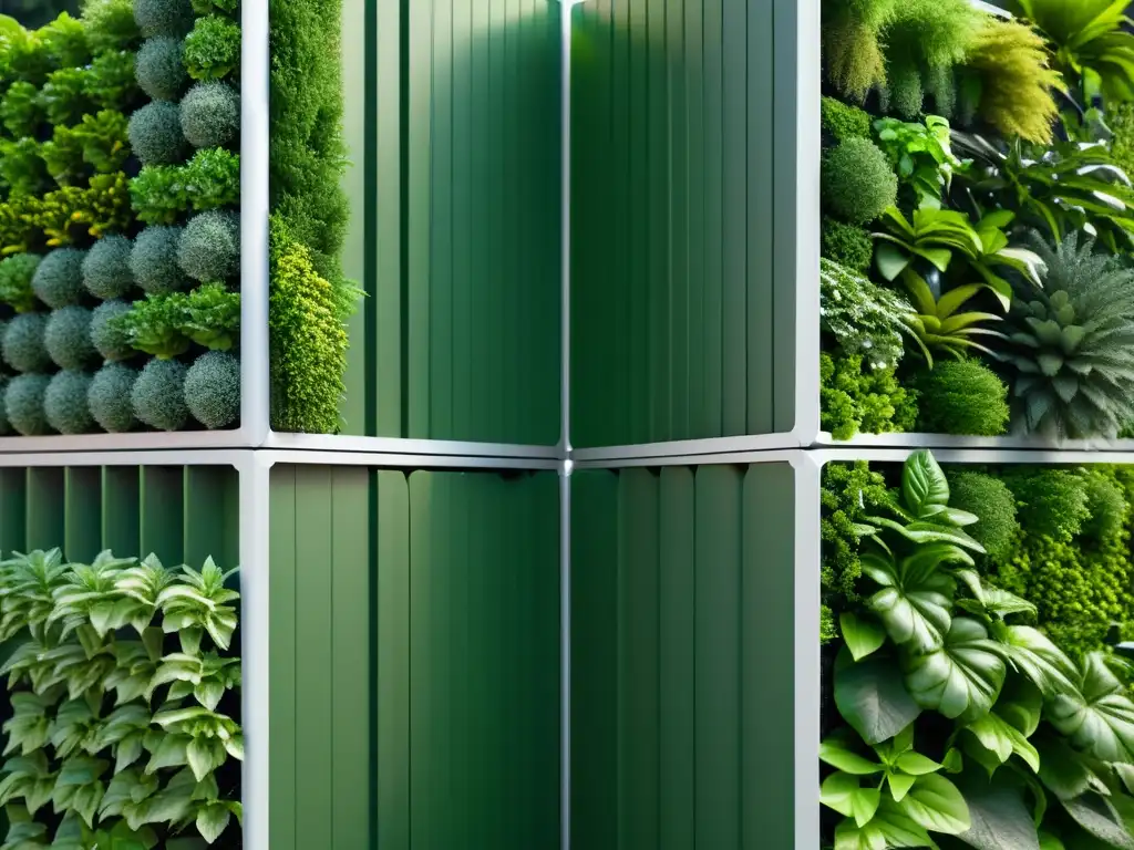 Un huerto vertical adaptable a diferentes climas, con variada vegetación y diseño modular