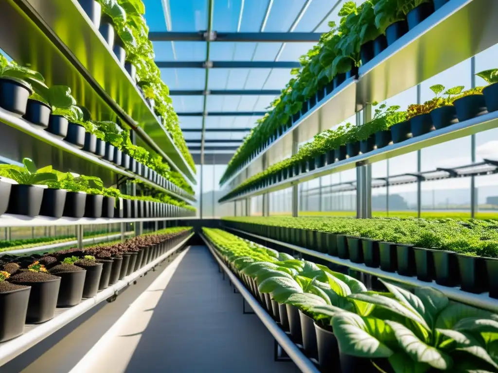 Un huerto vertical moderno captura la energía solar, combinando la naturaleza con tecnología para una agricultura sostenible