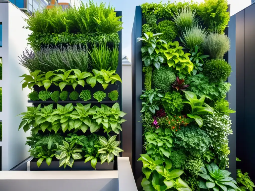 Un huerto vertical urbano muestra la belleza de la naturaleza en la ciudad