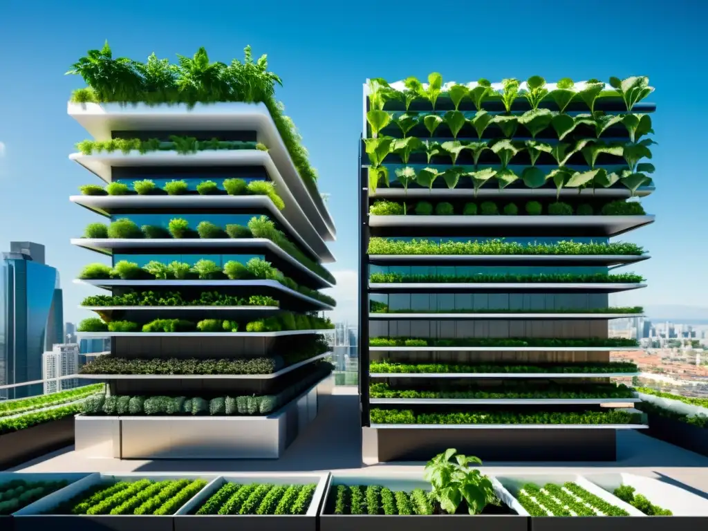 Un huerto vertical urbano futurista con ventajas huertos verticales modulares