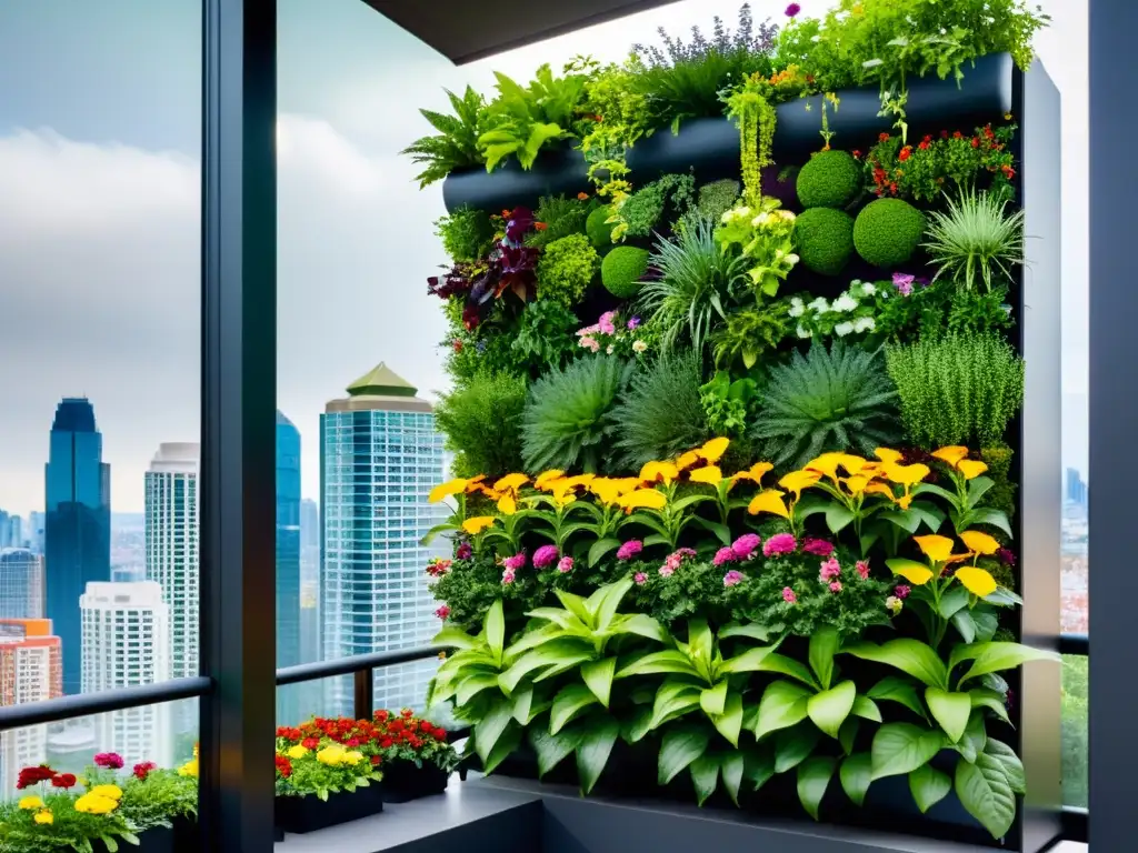 Un impresionante jardín vertical urbano que muestra la belleza de integrar la naturaleza en la vida urbana