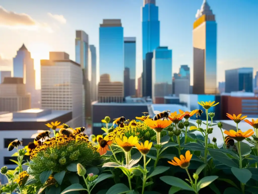 Un jardín de abejas lleno de vida y color en la ciudad