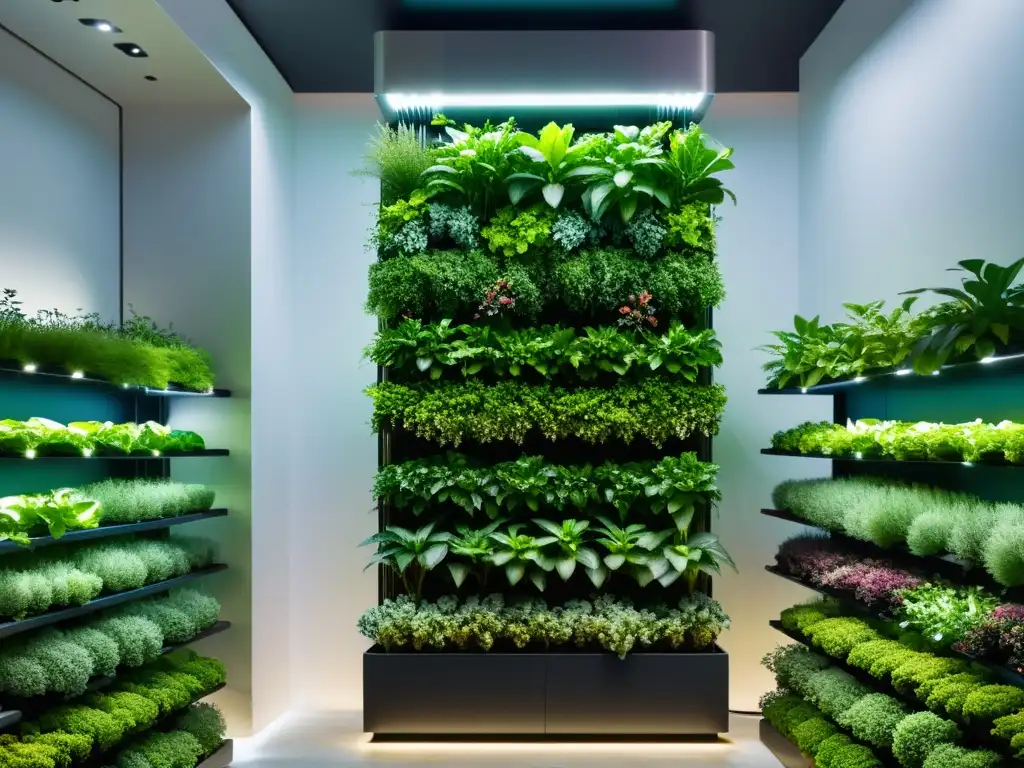 Maravilloso huerto vertical automatizado ilustra la perfecta unión entre naturaleza y tecnología en la agricultura