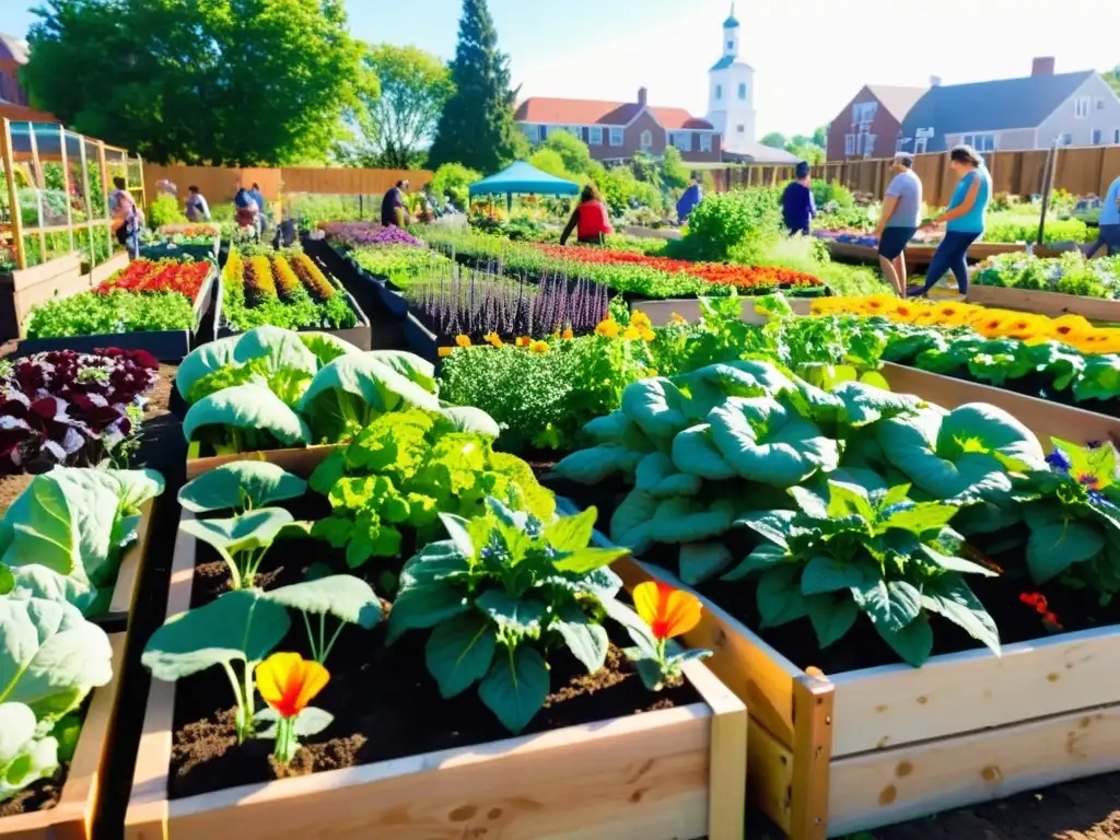 Un oasis de huertos comunitarios en medio de la ciudad, donde la comunidad cultiva, comparte y se une en tiempos de crisis urbanas