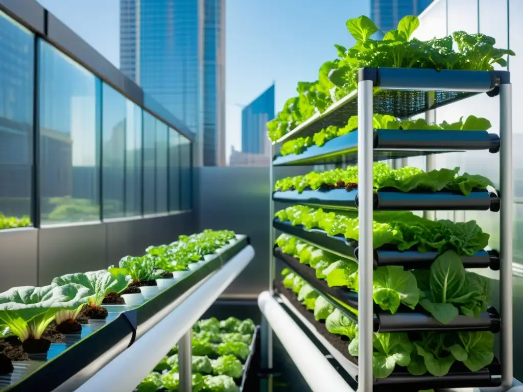 Un oasis verde de beneficios acuaponía huertos verticales en la ciudad, simbolizando la revolución en la agricultura urbana