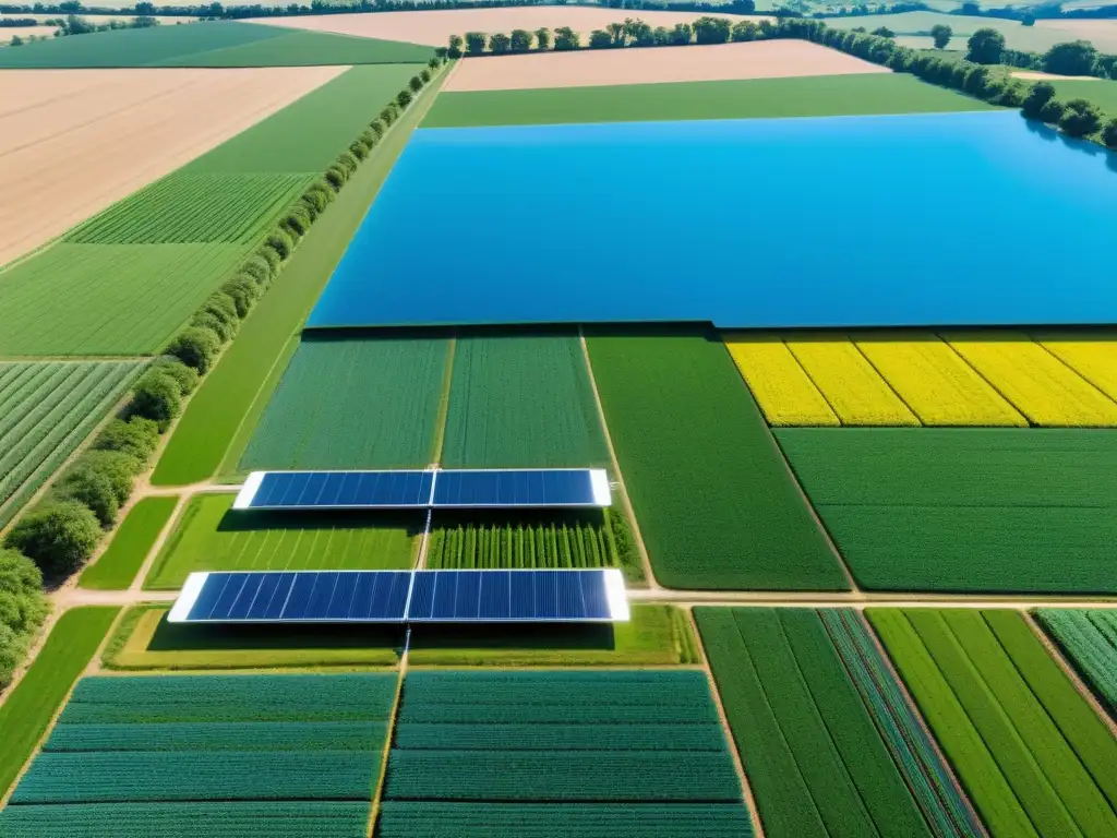 Una red de sensores avanzados en un campo agrícola verde captura datos para prevenir enfermedades en cultivos