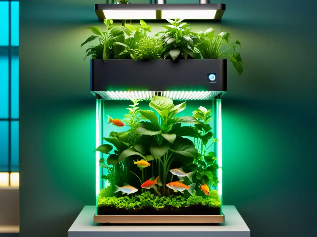 Sistemas de acuaponía en huertos verticales con diseño innovador, integración de peces y plantas, y tecnología sostenible