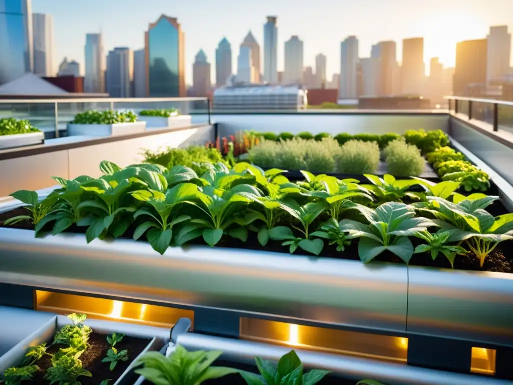 Jardín urbano acuapónico con integración aguas grises