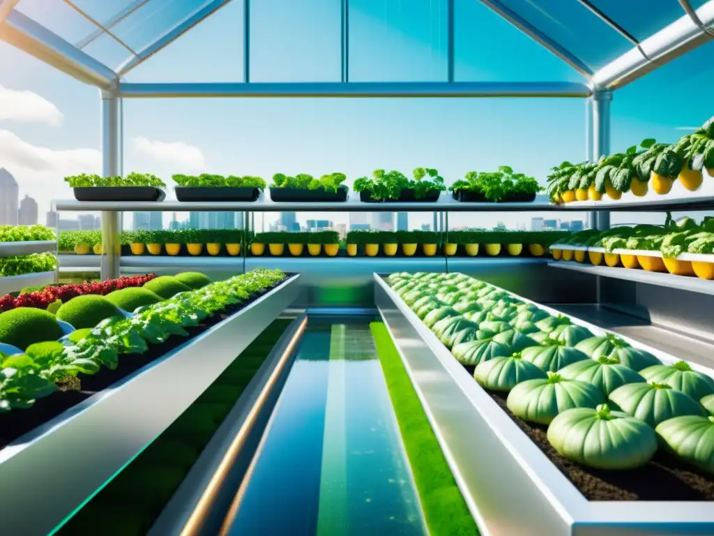 Jardín urbano futurista con técnicas de cultivo urbano sostenible en 8k ultra detallado