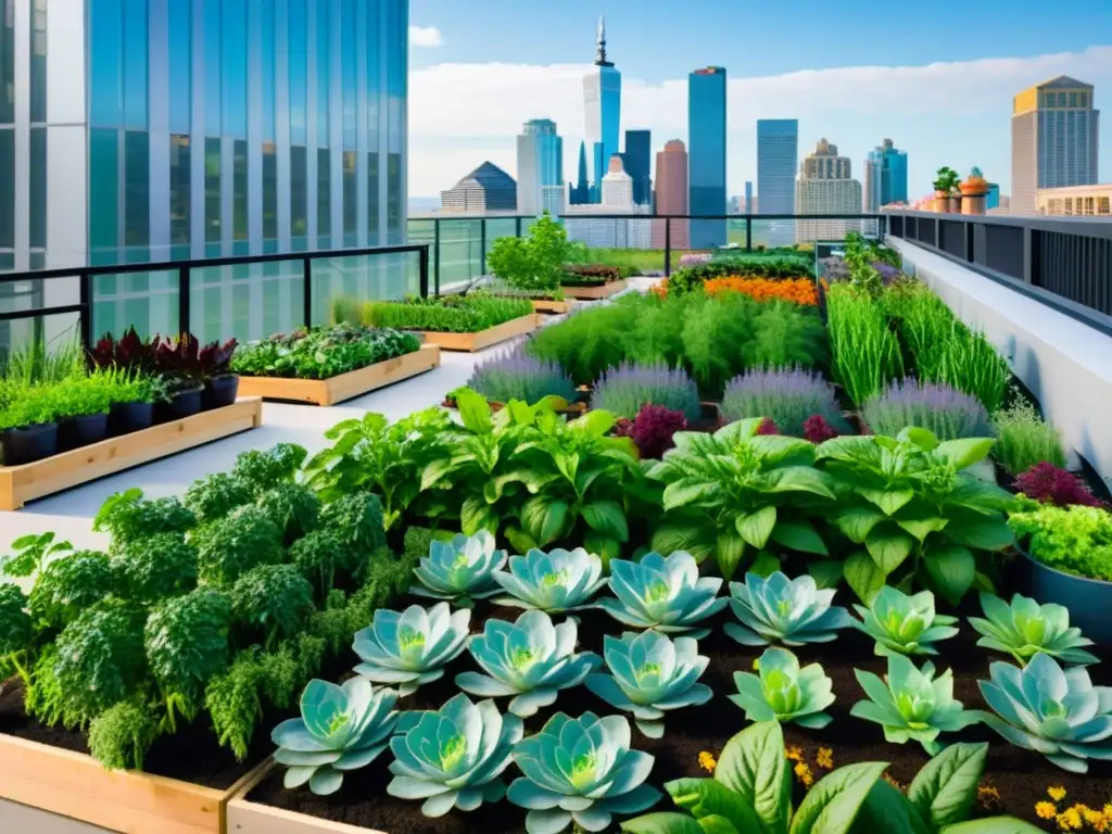 Un jardín urbano vibrante, con influencias multiculturales, donde personas de diversas etnias trabajan armoniosamente