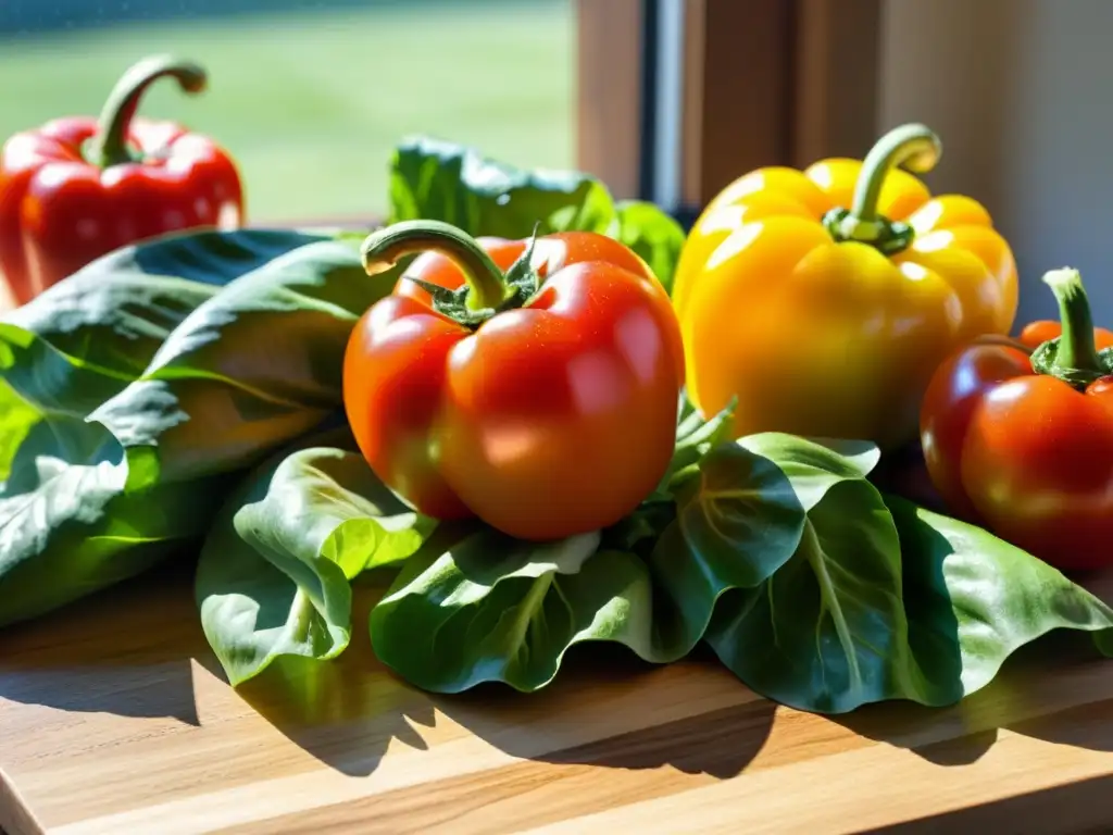 Una variedad vibrante de verduras recién cosechadas en un huerto urbano, listas para inspirar deliciosas recetas de ensaladas