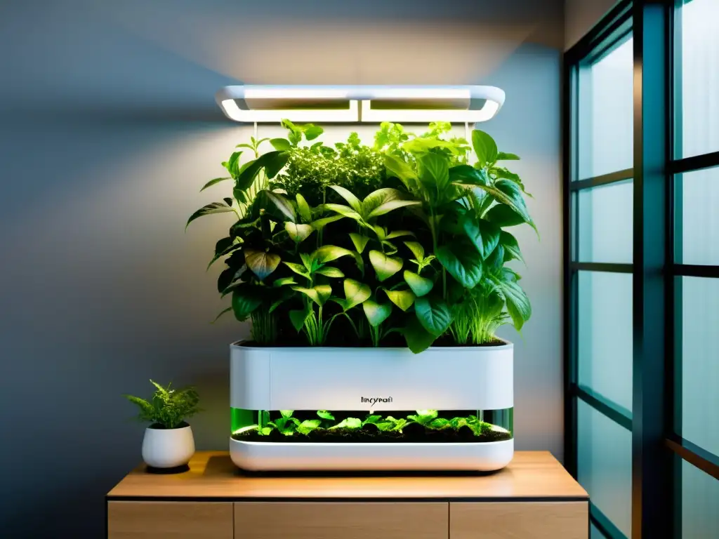 Un jardín hidropónico vertical en casa muestra exuberante vegetación, innovación y sostenibilidad