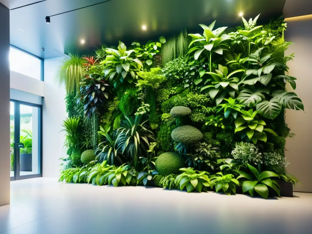 Un jardín vertical exuberante y moderno con sensores de CO2 integrados