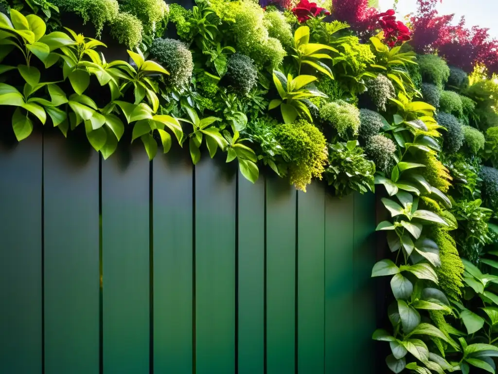 Un jardín vertical exuberante, con plantas vibrantes y saludables que reciben los nutrientes esenciales para su fertilización