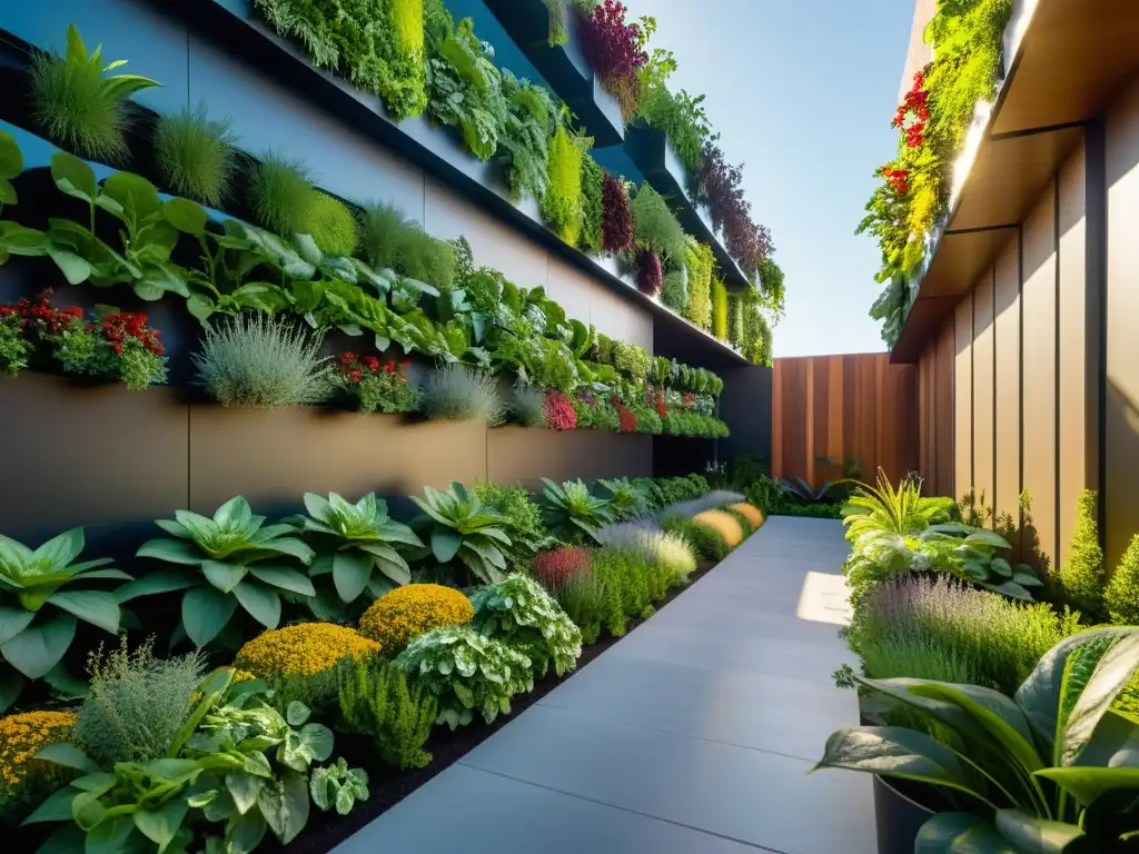 Un jardín vertical innovador y vibrante, con impacto social en huertos comunitarios verticales