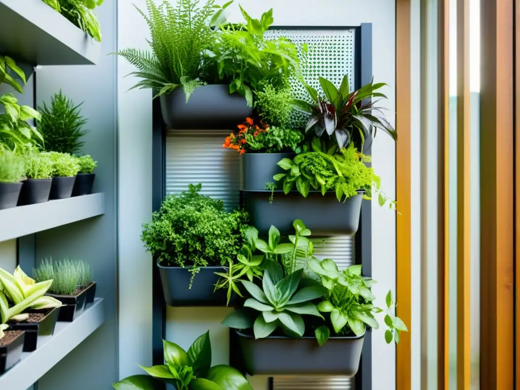 Un jardín vertical DIY con materiales reciclados