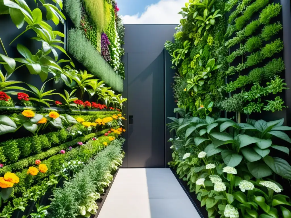 Un jardín vertical moderno con soluciones naturales de control biológico de plagas