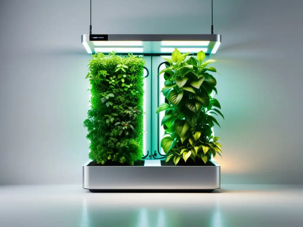 Un jardín hidropónico vertical moderno muestra las ventajas de eficiencia e innovación en huertos verticales hidropónicos