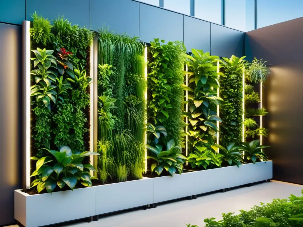 Un jardín vertical con riego automatizado destaca la innovación y eficiencia del sistema