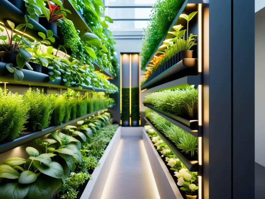 Un jardín vertical urbano con automatización, huertos urbanos verticales