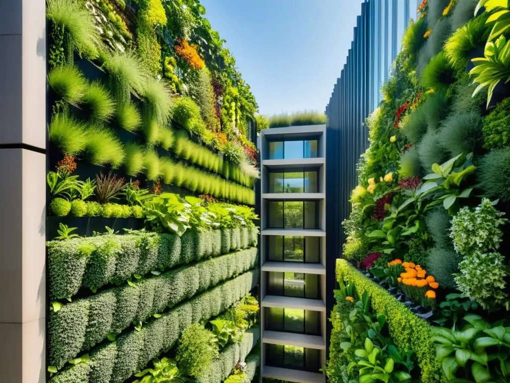 Un jardín vertical urbano en París, un oasis verde de agricultura urbana y huertos verticales en el corazón de la ciudad