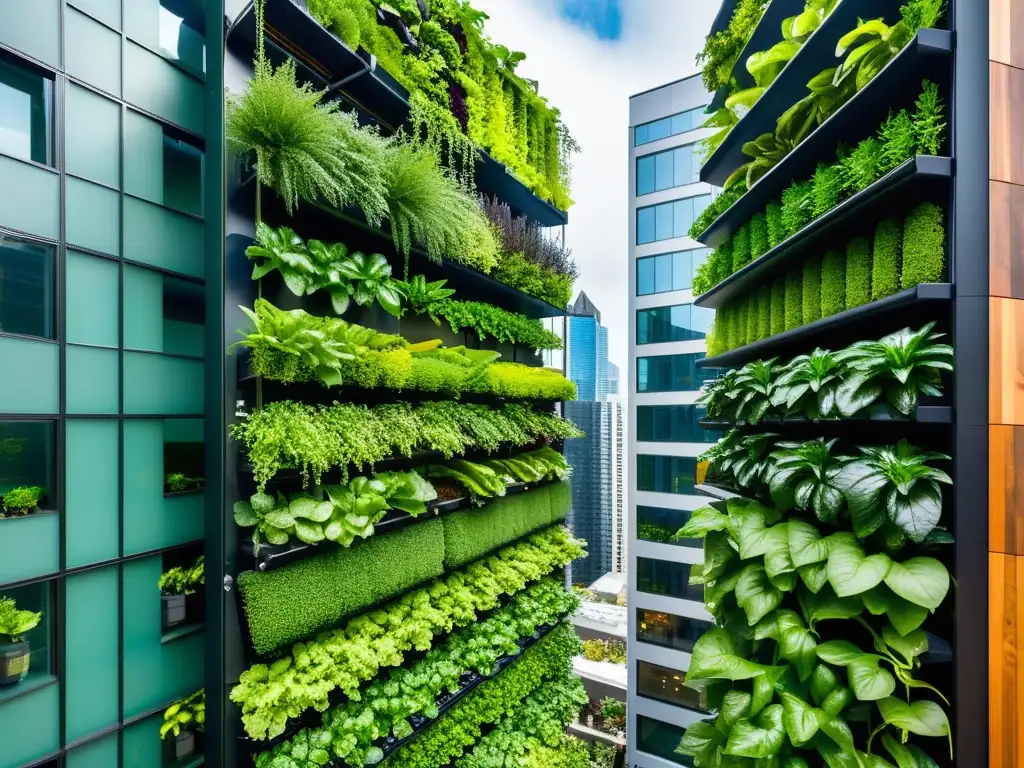 Un jardín vertical urbano con certificación orgánica muestra la innovación sostenible en la ciudad