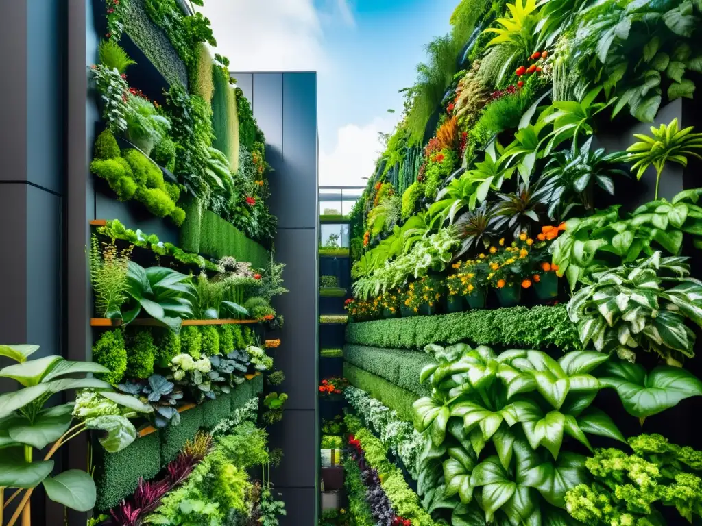 Un jardín vertical vibrante y moderno en harmonía con la ciudad