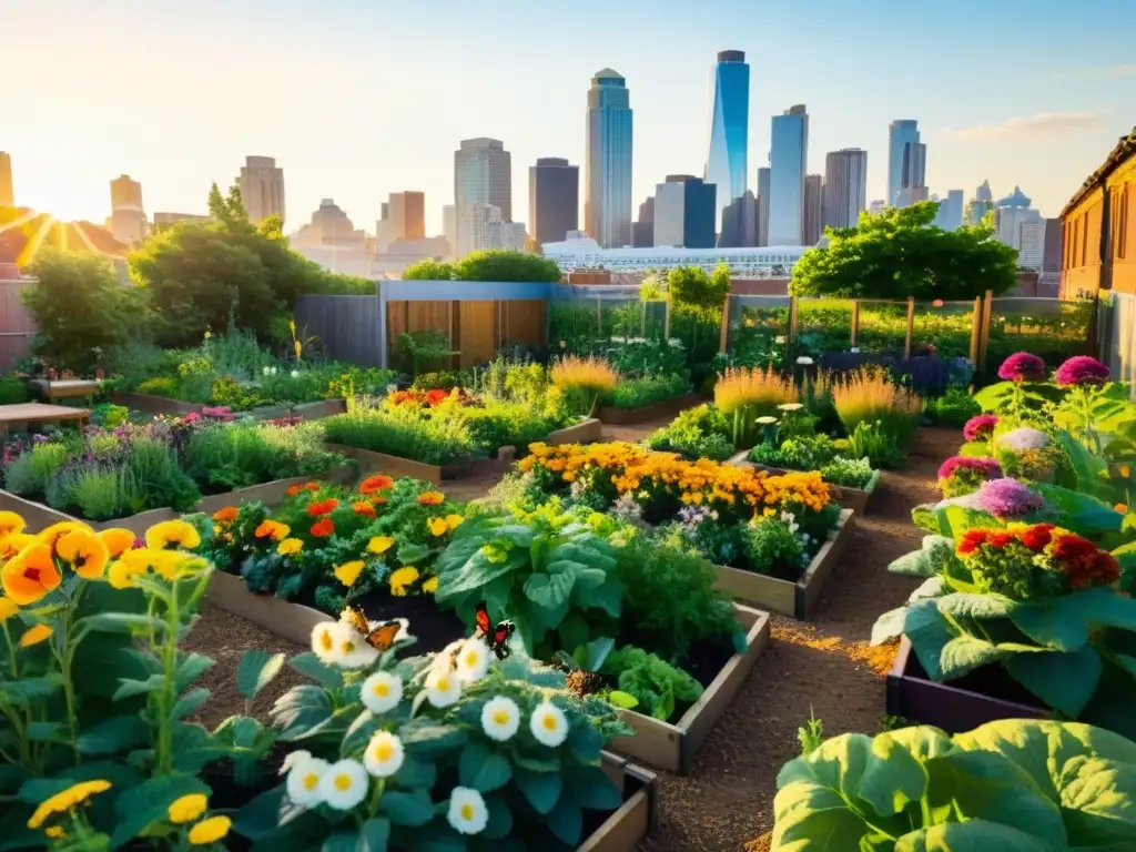 Un vibrante huerto urbano que impacta positivamente en la biodiversidad local y el entorno urbano