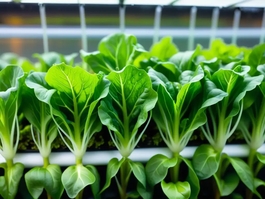 Vibrante lechuga creciendo en huerto vertical con fertilizantes ideales para huertos verticales