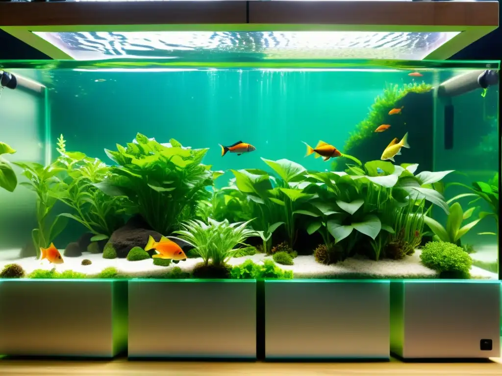 Vibrante sinergia nutritiva entre plantas y peces en sistema acuapónico