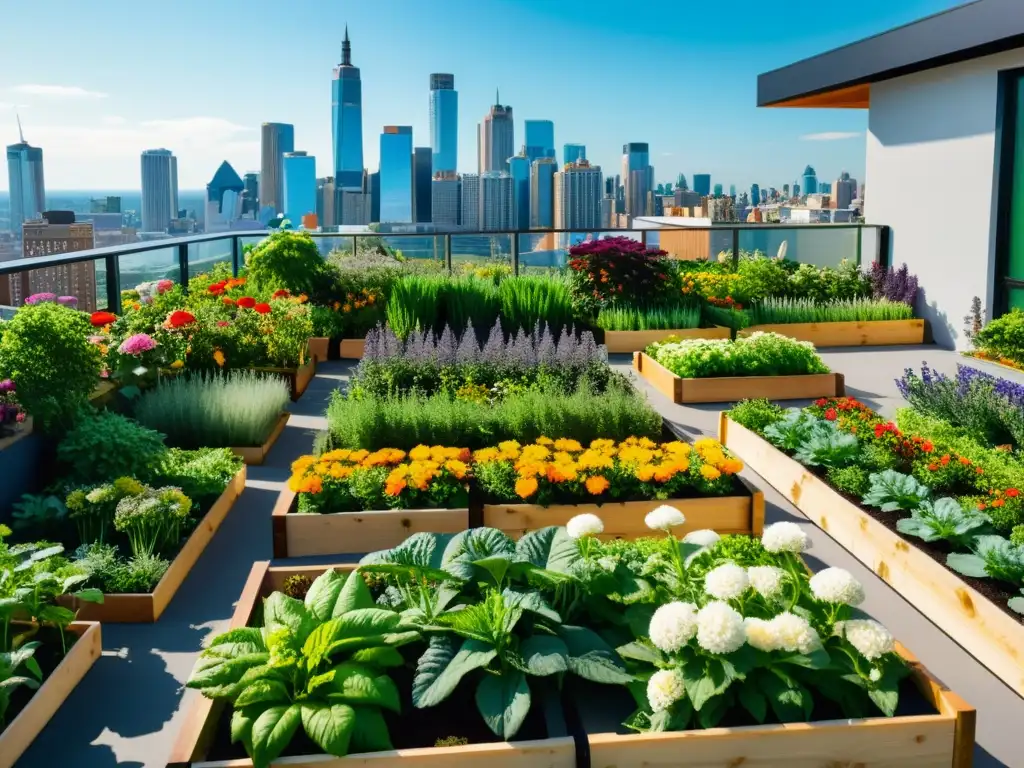 Vibrante jardín urbano en terraza con restricciones cultivo urbano terrazas