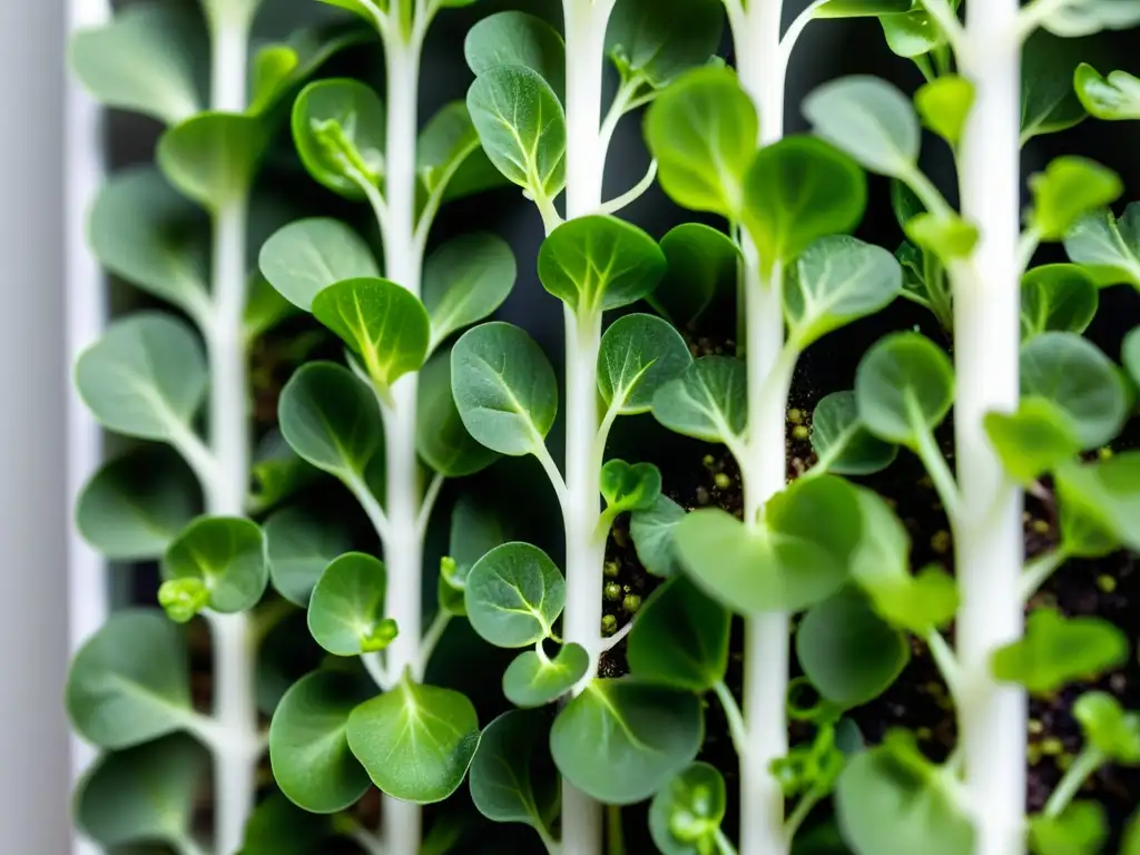 Vibrantes brotes de brócoli en huerto vertical: frescura y vitalidad en detalle